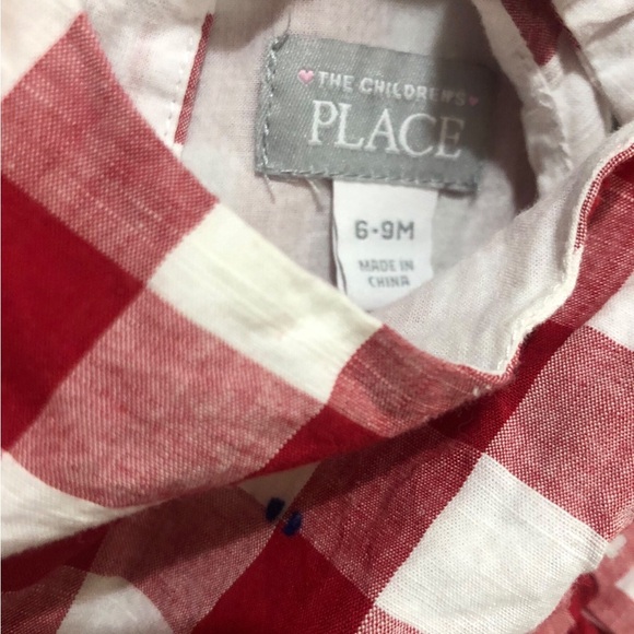 The Children's Place Red & White Checkered Design Baby Girl Dress size 6-9 month - Picture 7 of 7